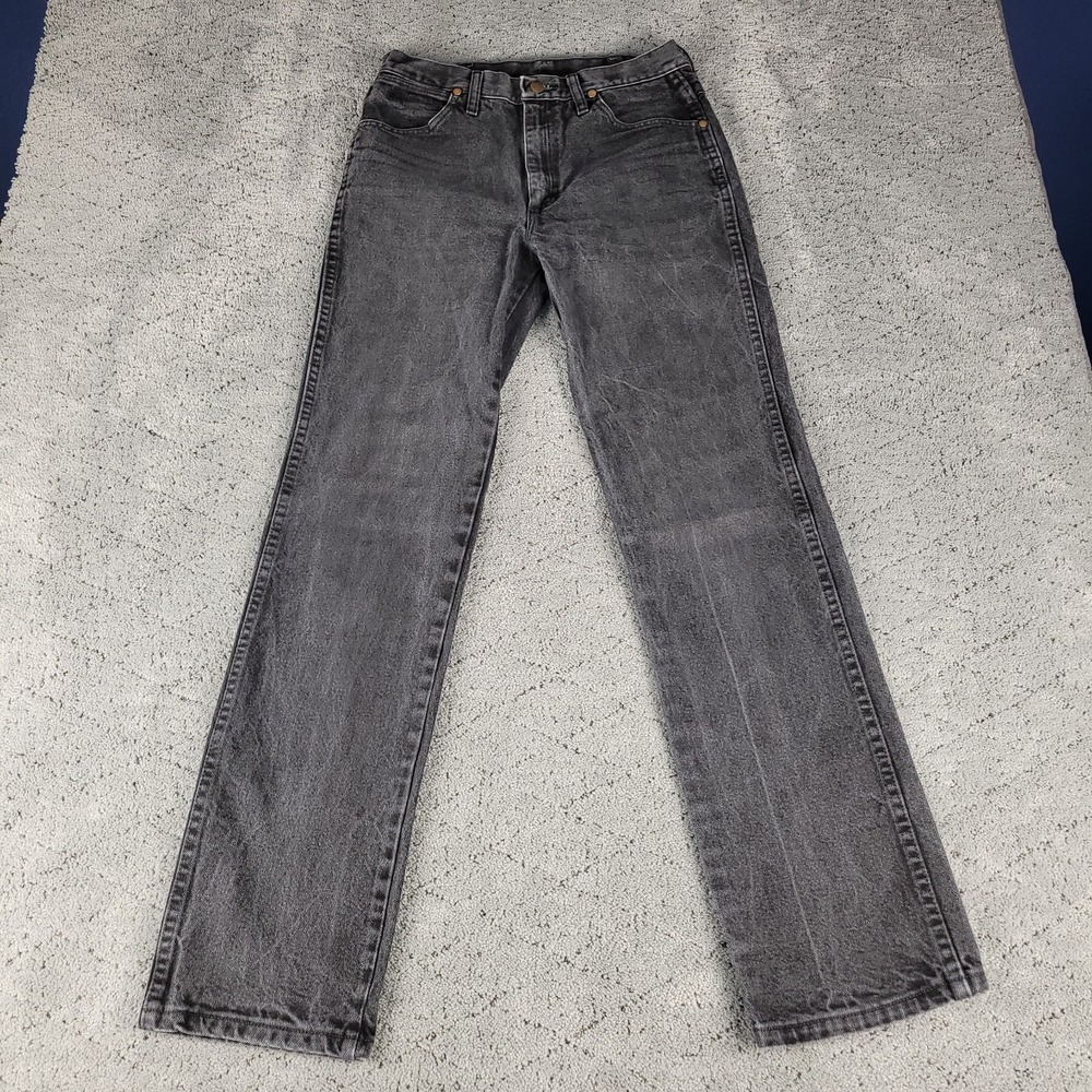 Wrangler Jeans Mens 30x32 Black Cowboy Cut Slim Fit Bootcut Western Workwear